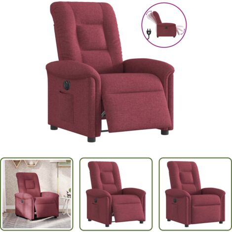 Asiento eléctrico -  Sillón reclinable eléctrico tela rojo tinto
