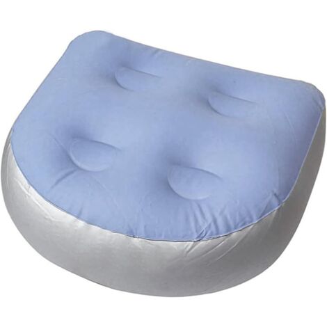 Asiento elevador inflable para spa con 4 ventosas y respaldo suave y cómodo, ideal para spas y jacuzzis (azul)