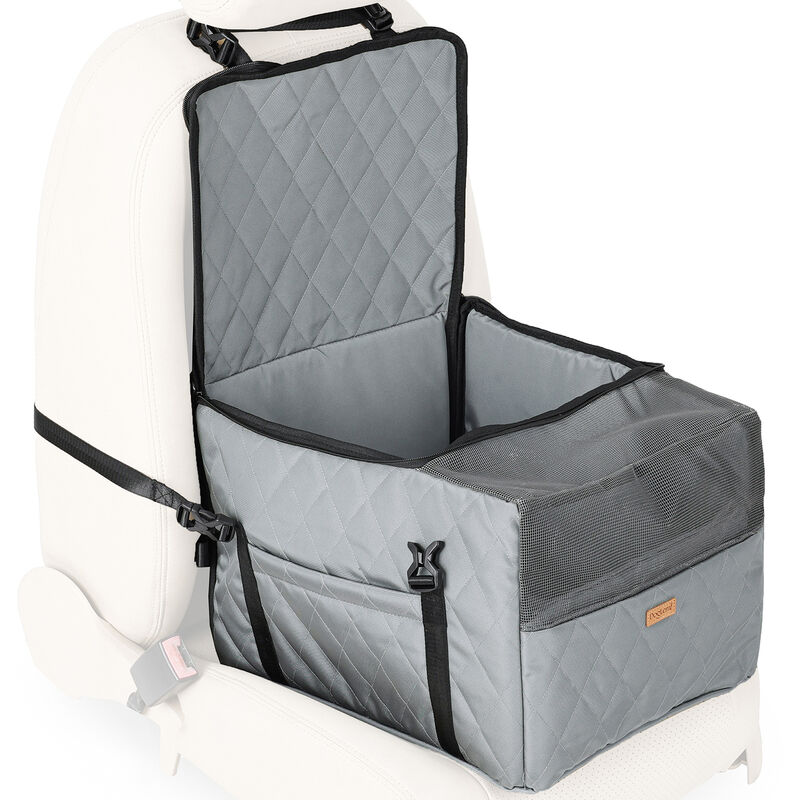 

Asiento elevador para asiento de coche para perros, con correas ajustables para tapete, para perros, gatos, mascotas, Gris