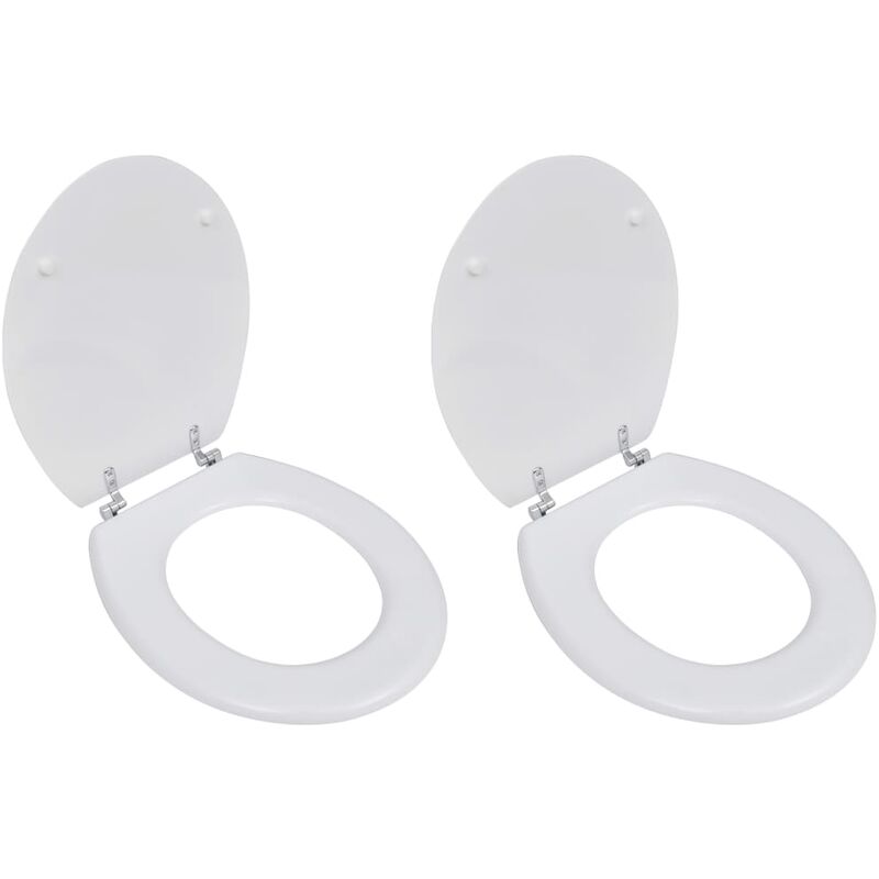 

Asiento inodoro con tapas 2 piezas MDF blanco - Blanco