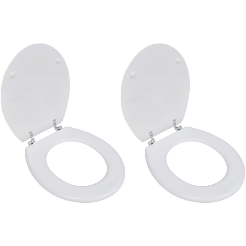 

vidaXL Asiento inodoro con tapas 2 piezas MDF blanco - Blanco