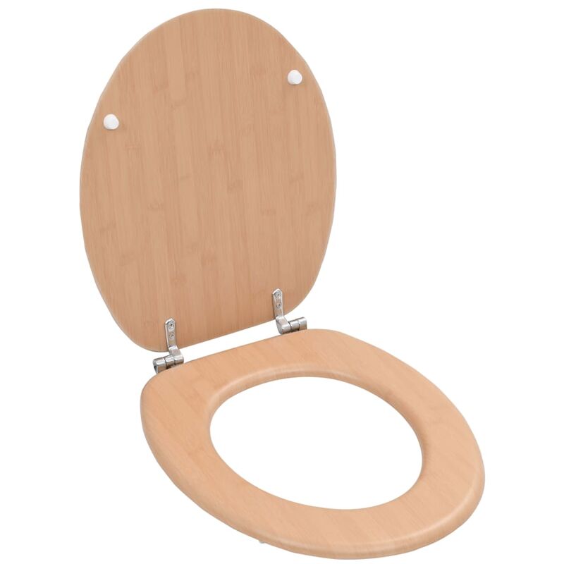 

Asiento inodoro WC con tapa de cierre fuerte MDF diseno bambu