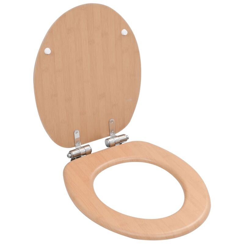 

Asiento inodoro WC con tapa de cierre suave MDF diseno bambu