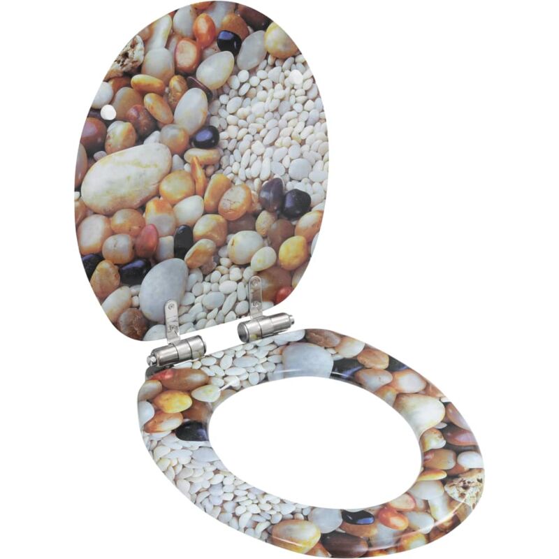 

vidaXL Asiento inodoro WC MDF tapa de cierre suave diseño piedras - Multicolor