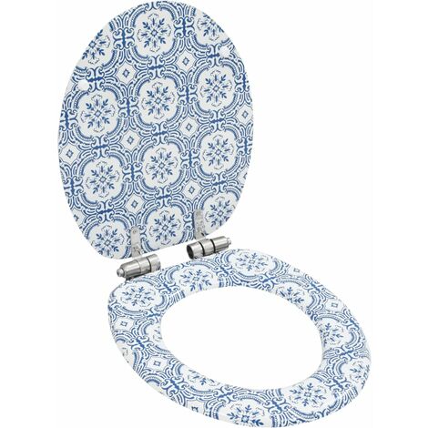 Asiento inodoro WC tapa de cierre suave MDF diseño porcelana