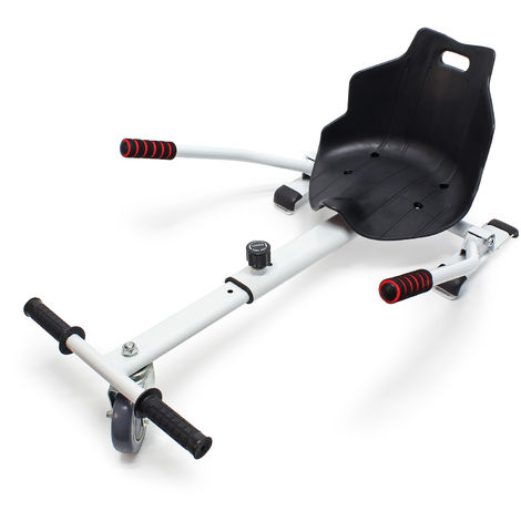 Asiento kart patinete eléctrico Blanco Hoverboard Hoverkart Hoverseat Patín Go-Kart Niños Diversión
