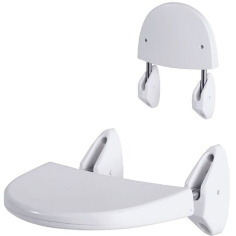 Asiento Plegable de Pared para Personas con Discapacidad Blanco 35x25 cm