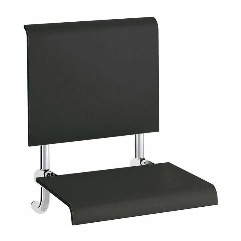 

Asiento plegable Emco SYSTEM 2 con asiento de plástico cromado negro