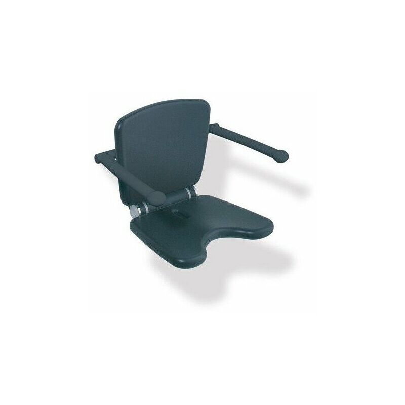 

Hewi - Asiento plegable Premium 802 LifeSystem gris antracita con reposabrazos antracita