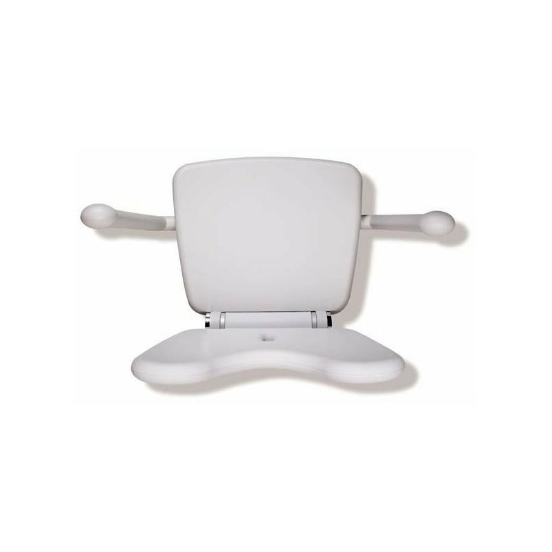 

Hewi - Asiento plegable Premium 802 LifeSystem gris claro con apoyabrazos blancos