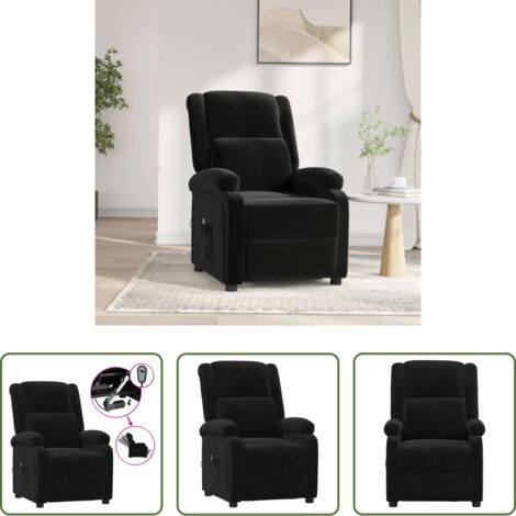 Asiento reclinable -  Sillón reclinable eléctrico de terciopelo negro