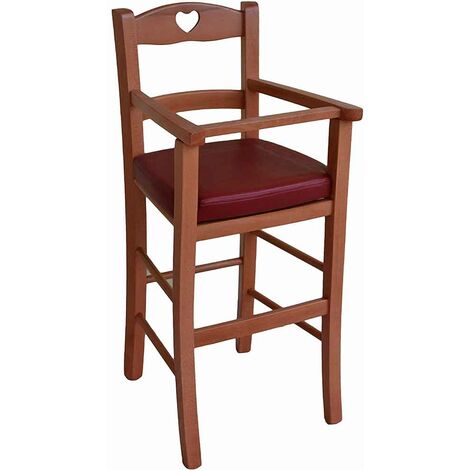 Asiento Silla Rebote de Madera Cerezo Con Imitación Rojo Alta Bimbo