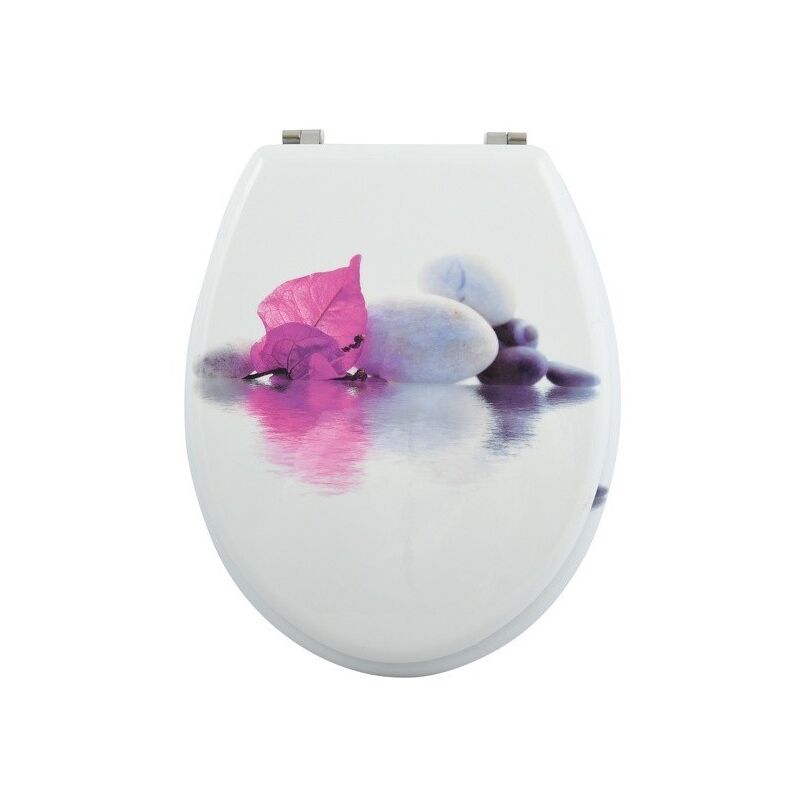 

M S V - MSV Asiento de inodoro MDF Bornéo Multicolor - Bisagras Acero Inoxidable - Multicolor