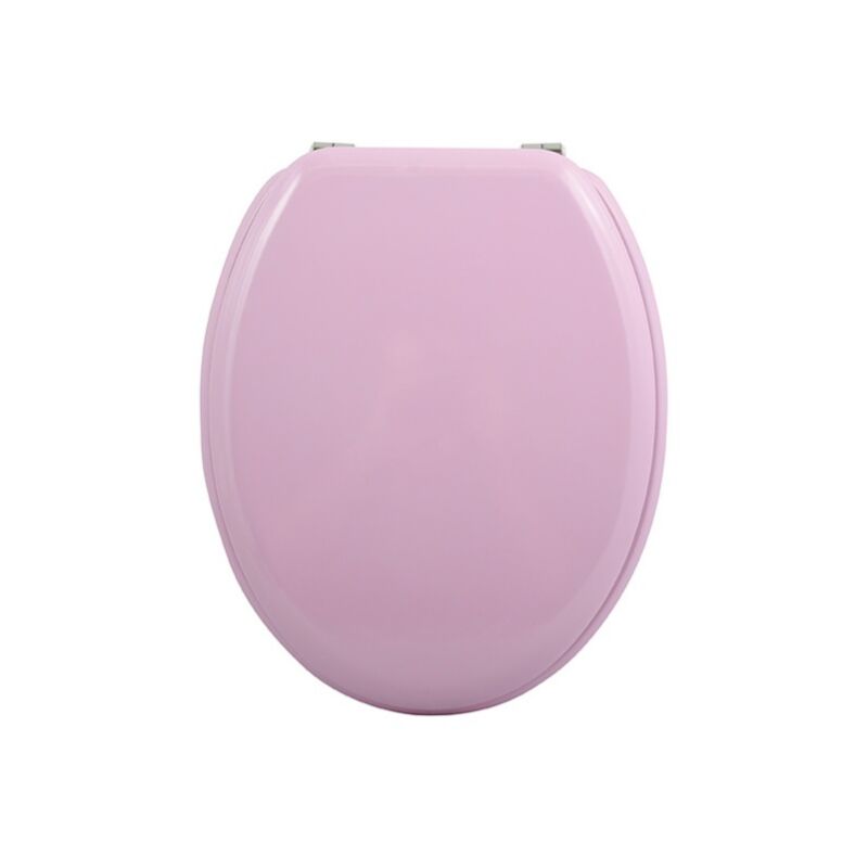 

M S V - MSV Asiento de inodoro MDF Rosa - Bisagras Acero Inoxidable - Rosa