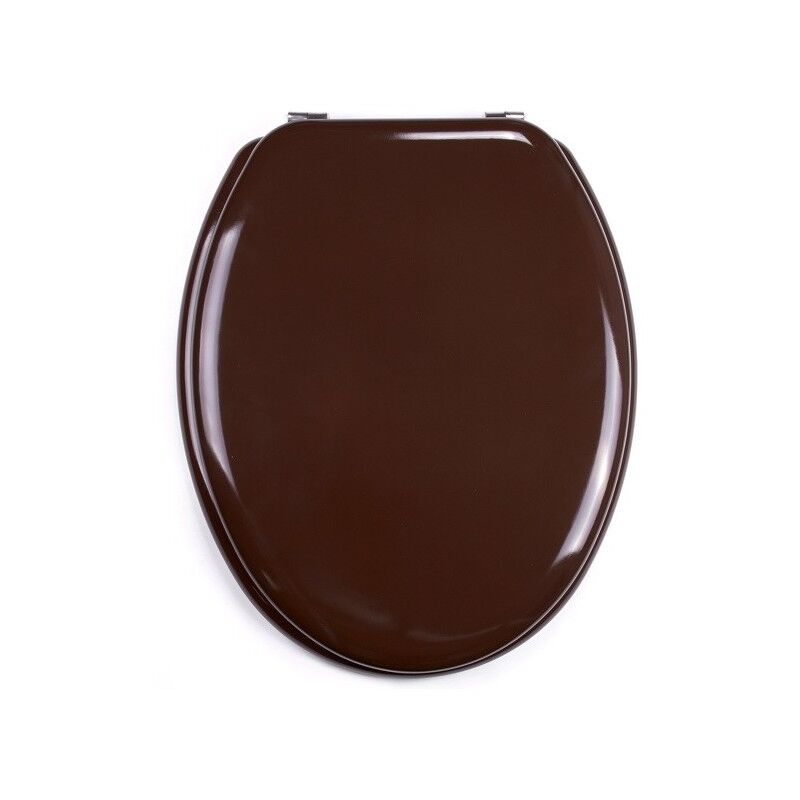 

M S V - MSV Asiento de inodoro MDF Marrón Chocolate - Bisagras Acero Inoxidable - Marrón