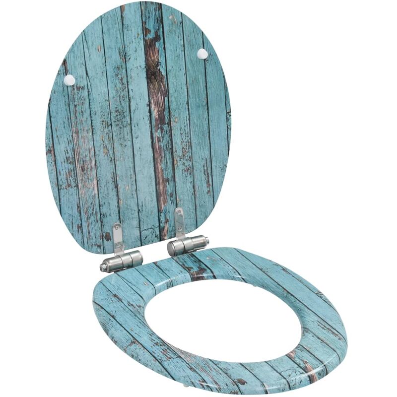 

Asiento WC tapa de cierre suave MDF diseño madera envejecida
