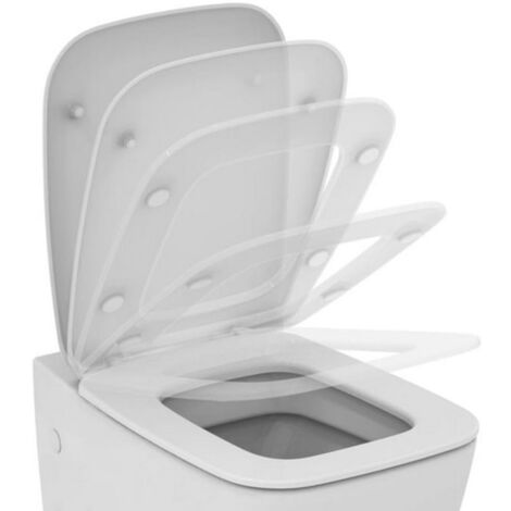 Asiento WC VENTUNO con tapa, bisagras de acero inoxidable cierre suave blanco IDEAL STANDARD