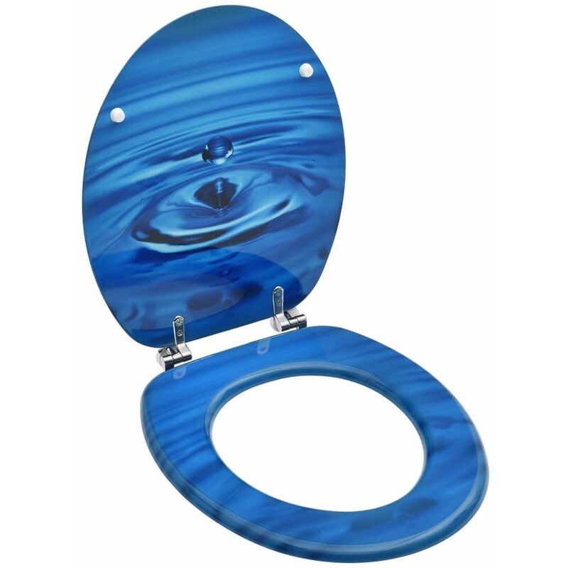 

Asiento WC y tapa MDF azul diseno gotas de agua