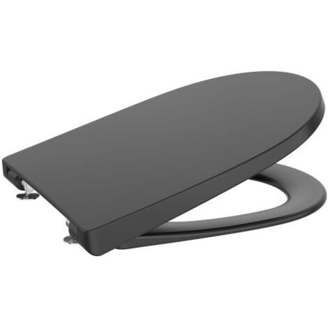 ASIENTO Y TAPA DE SUPRALIT ONA TANQUE BAJO A PARED CAÍDA AMORTIGUADA NEGRO MATE