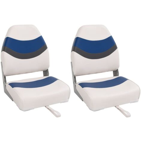Asientos de barco plegables con respaldo alto 2 uds 44x38x55 cm