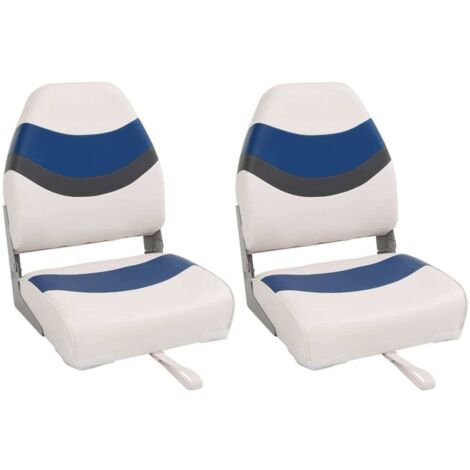 Asientos de barco plegables con respaldo alto 2 uds 44x38x55 cm