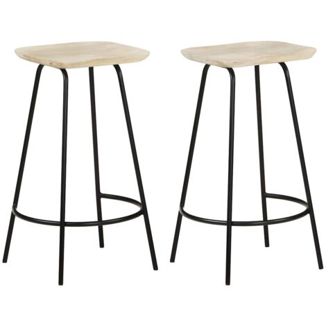 Asientos de barra 2 pcs Madera de manguera masiva