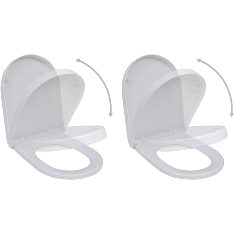 

vidaXL Asientos inodoro con tapas cierre suave 2 uds plástico blanco - Blanco