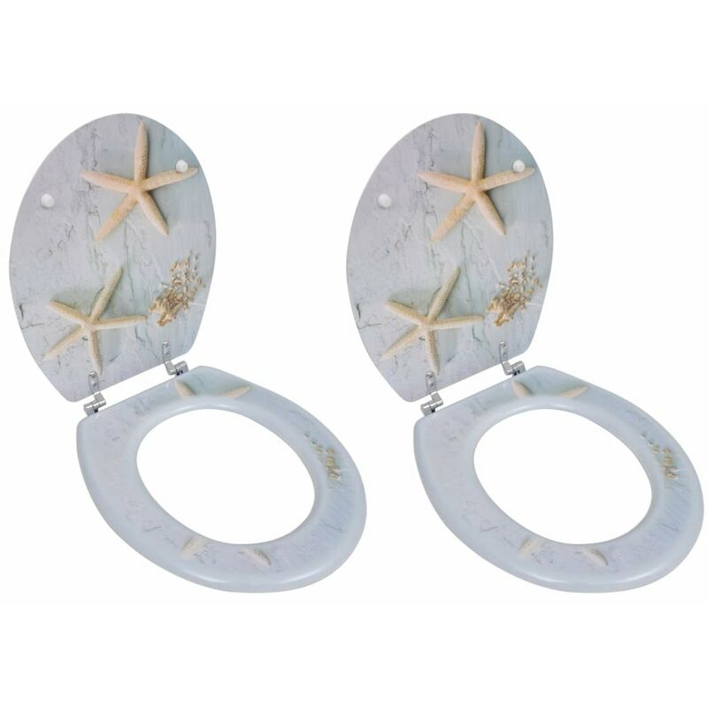 

Asientos inodoro tapas 2 uds MDF estrella de mar