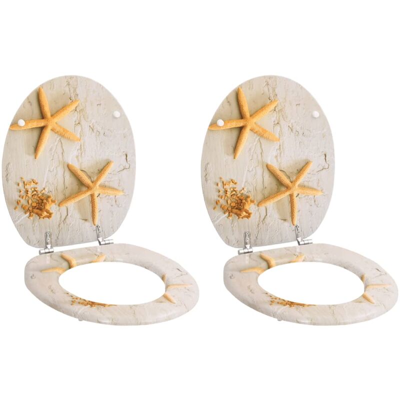 

Asientos inodoro tapas 2 uds MDF estrella de mar - Multicolor