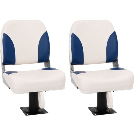 Asientos plegables de barco 4 uds azul y blanco 41x36x48 cm