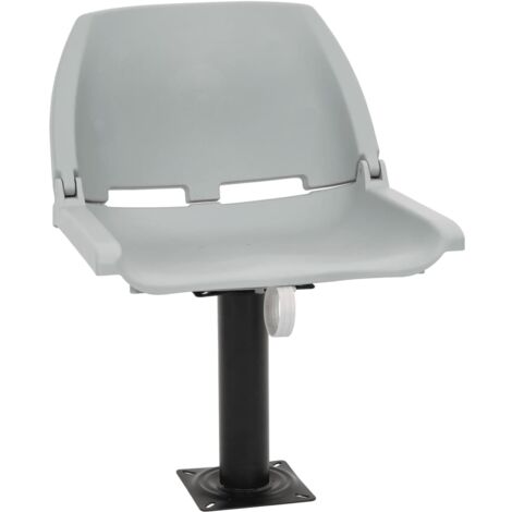 Asientos plegables de barco sin cojín gris 2 uds 48x51x41 cm
