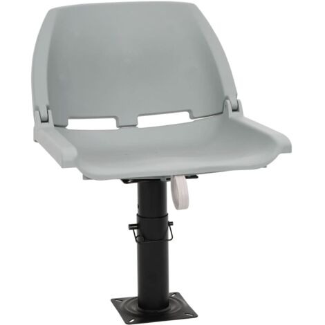 Asientos plegables de barco sin cojín gris 2 uds 48x51x41 cm