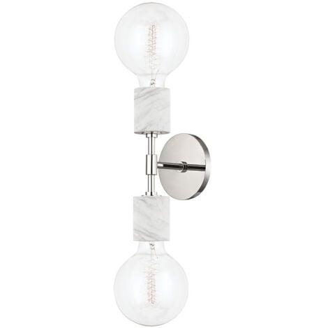 Asime Applique a 2 luci in nichel lucido