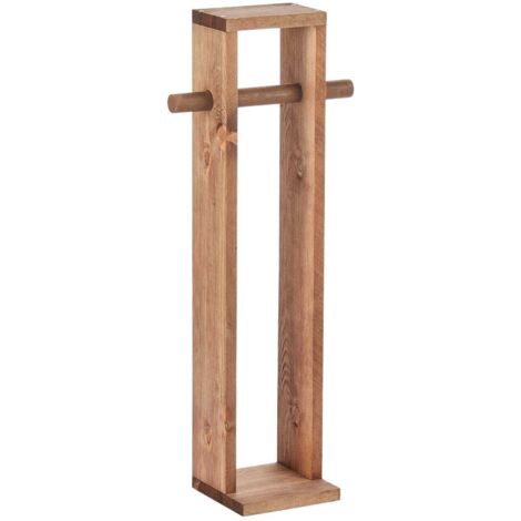 Asir Group Llc – Support à papier toilette en bois – Finition naturelle – Dimensions 61x14x8 cm – Accessoire esthétique pour salle de bain