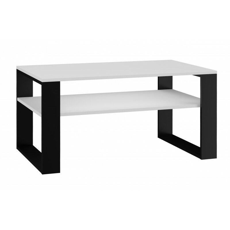 ASISA - Table basse rectangulaire style loft - Dimensions 90x58x50 cm - Table basse avec étagère ASISA - Table basse rectangulaire style loft - Dimensions 90x58x50 cm - Table basse avec étagère
