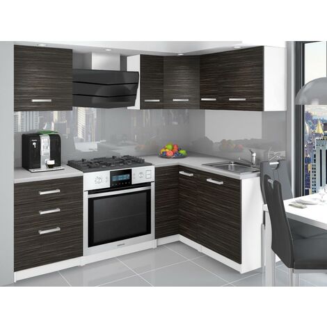 ASKETT  Cucina angolare completa + Componibile L300 cm 8 pz  Piano di lavoro INCLUSO  Set di mobili da cucina moderni