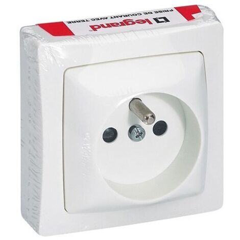 ASL 2-polige Steckdose + Erde F/B Aufputz weiß Legrand