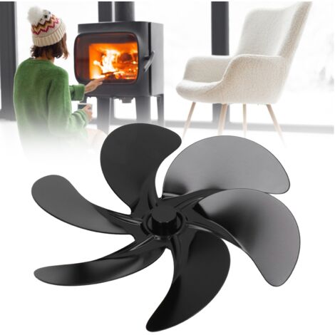 Aspas de ventilador para estufa/chimenea, 6 aspas de aluminio, 17 cm de diámetro, pieza de repuesto fácil de instalar.