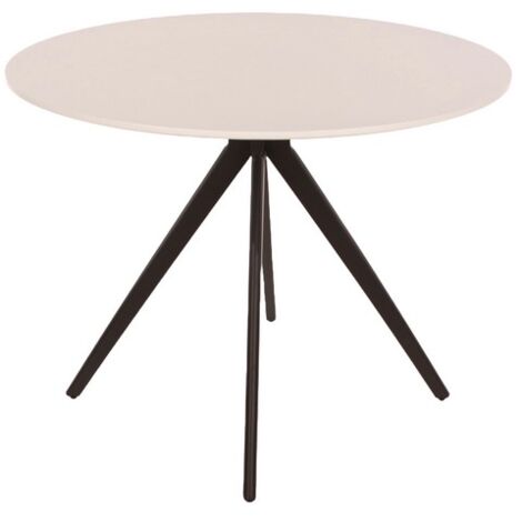Aspen Round Dining Table, White Painted Top With Black Pedestal Leg Frame - L100 x W100 x H75 cm