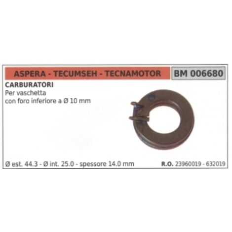 ASPERA flotteur carburateur Ø externe 44.3mm Ø interne 25.0mm épaisseur 14.0mm