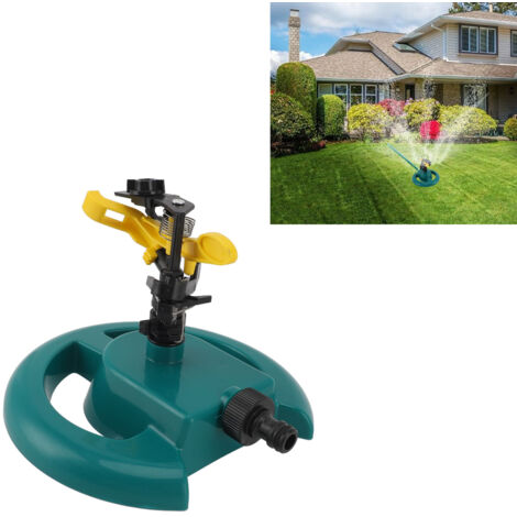 Aspersor automático giratorio para jardín G1/2, fabricado en plástico resistente, fácil instalación y uso versátil.