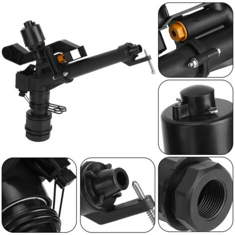 Aspersor de brazo oscilante giratorio ajustable de 360° DN25 1.5"-1", para riego agrícola, robusto