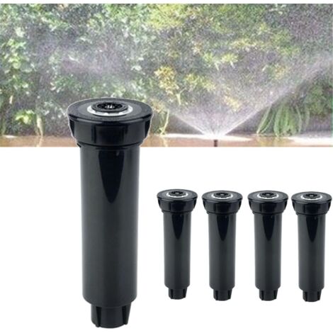 Aspersor de césped ajustable de 25° a 360°, con cabezal de impacto para riego de jardín, paquete de 5