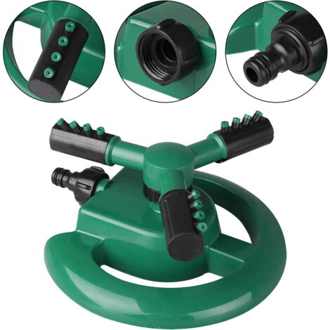 Aspersor de jardín, aspersor de césped giratorio automático de 360 grados, cobertura de área grande, aspersor de agua impermeable de 3 brazos para césped, plantas, manguera de jardín