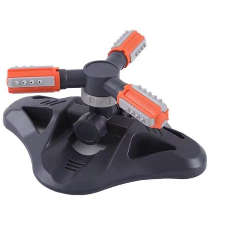 Aspersor de jardín con 3 brazos, rotación de 360°, aspersor automático, caudal de agua ajustable y amplia área de pulverización.