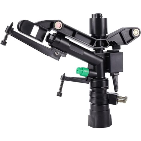 Aspersor de jardín de plástico con rosca hembra de 1", 360° de longitud, con balancín, para riego de jardines, para invernaderos, herramienta de pulverización y barredoras de jardín.