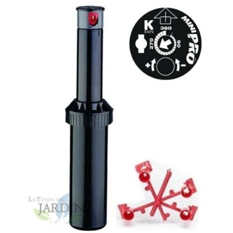 Aspersor de riego KRain Minipro 1/2''  Alcance 5,1 a 9,1 m  Aspersor ajustable profesional