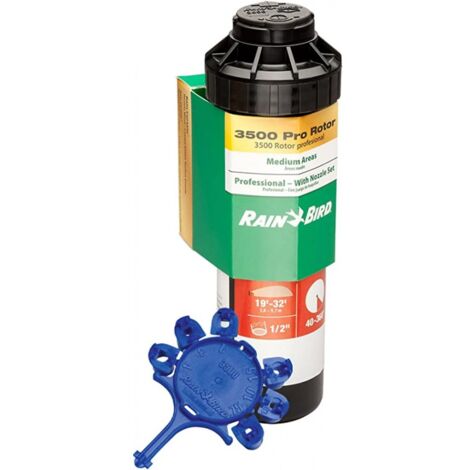 Aspersor de Riego Rain Bird 3504-PC 1/2''  Alcance 4,60 a 10,70 m  Aspersor de Turbina ajustable 3500 3504 Rain Bird
