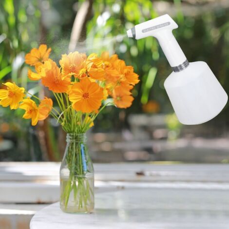 Aspersor eléctrico para plantas (1,5 l) – Pulverizador automático de alta presión con batería USB – ABS y HDPE – Para jardín, agricultura y ganadería