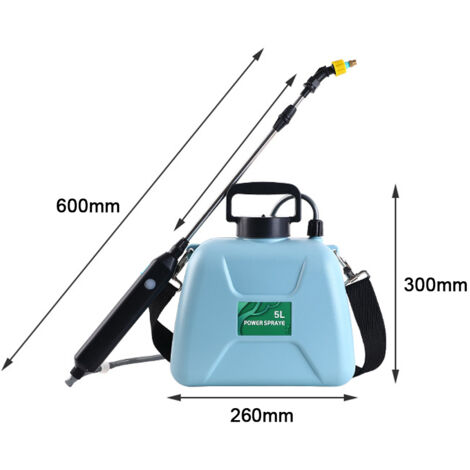 Aspersor eléctrico portátil recargable de 5 litros con correa para el hombro, herramienta agrícola, regadera atomizadora, pulverizador para plantas de jardín.